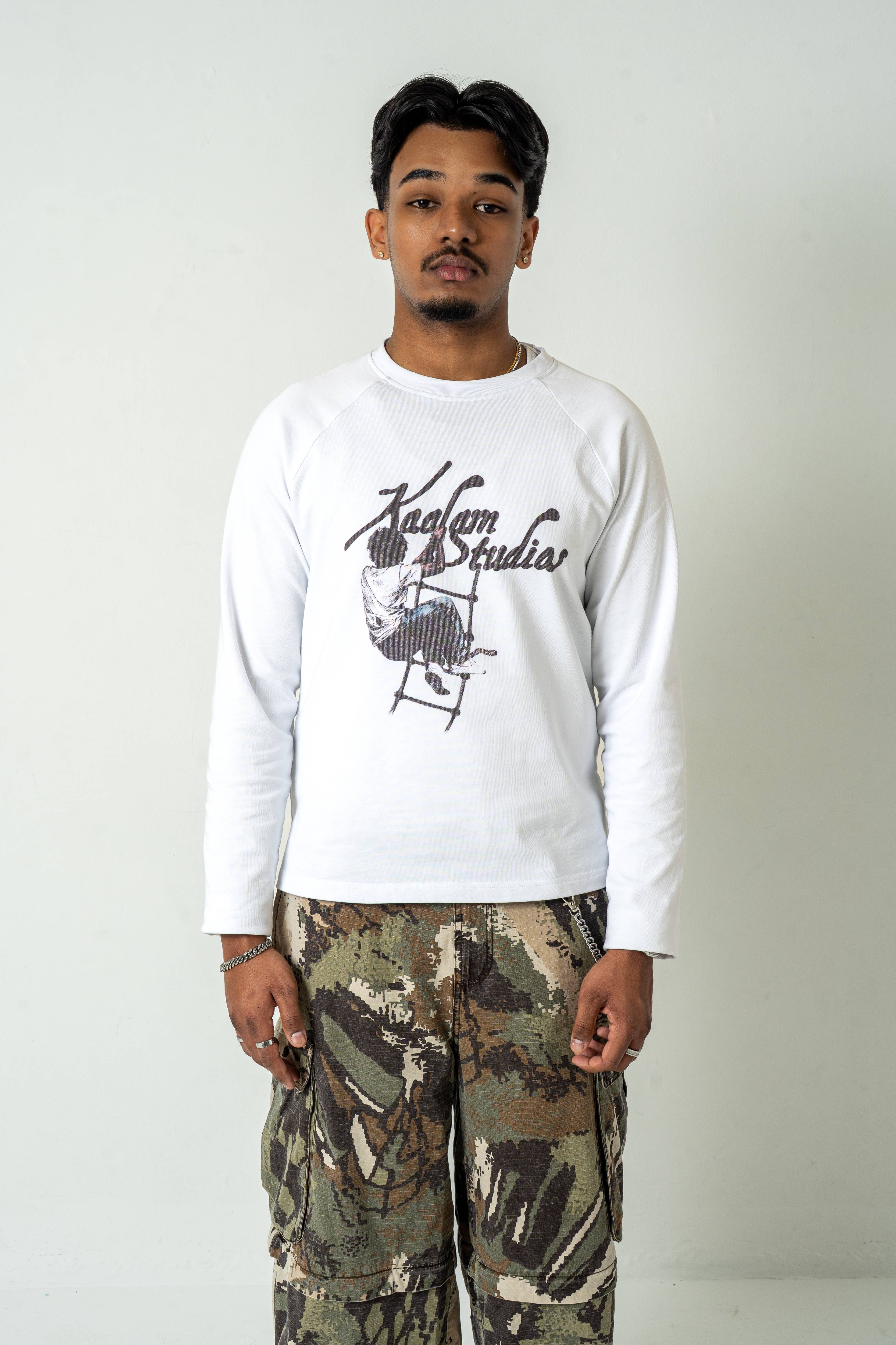 Printed White Longsleeve