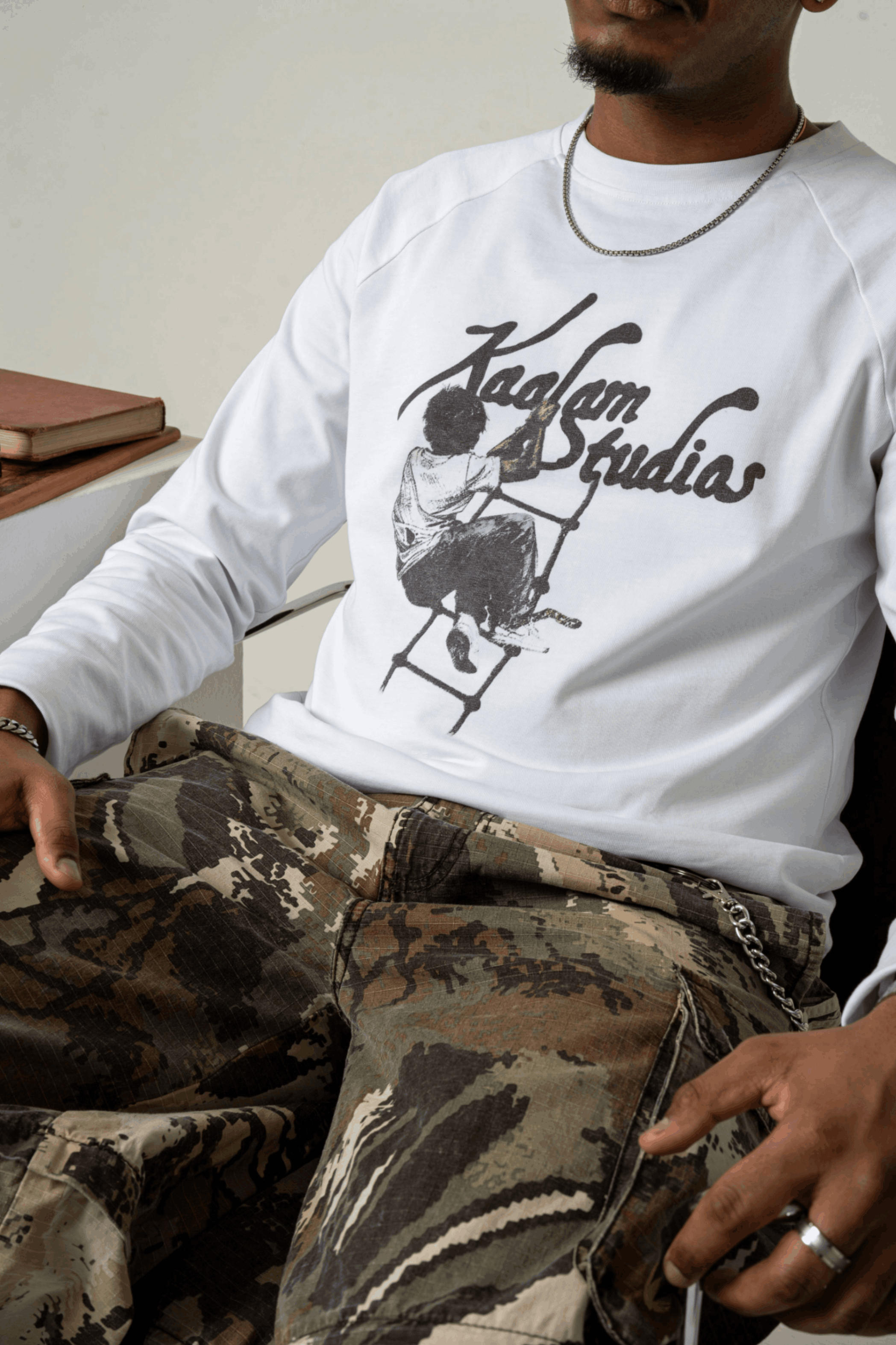 Printed White Longsleeve